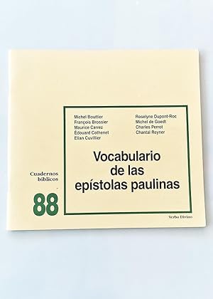 VOCABULARIO DE LAS EPÍSTOLAS PAULINAS. Cuadernos Bíblicos 88