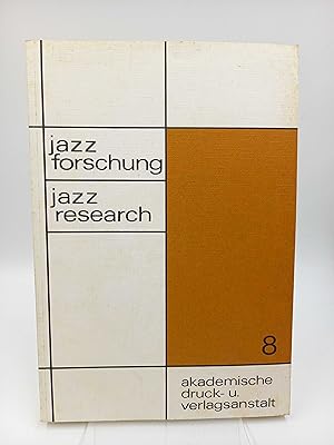 Bild des Verkufers fr Jazzforschung - Jazz Research 8 (1976) zum Verkauf von Antiquariat Smock