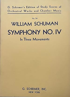 Seller image for Schuman: Symphony No. IV in Three Movements score for sale by Reilly Books