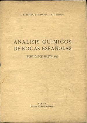 Imagen del vendedor de ANLISIS QUIMICOS DE ROCAS ESPAOLAS PUBLICADOS HASTA 1952. a la venta por Libros Ambig