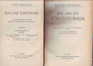 Seller image for CODEX HUNGARICUS-MAGYAR TORVENYEK. AZ ALKALMAZASBAN LLEVO MAGYAR TORVENYEK GYUJTEMENYE. 1876-1880. EVI TORVENYCIKKEK. for sale by Libros Ambig