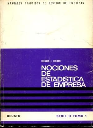 Imagen del vendedor de NOCIONES DE ESTADISTICA DE EMPRESA. a la venta por Libros Ambig
