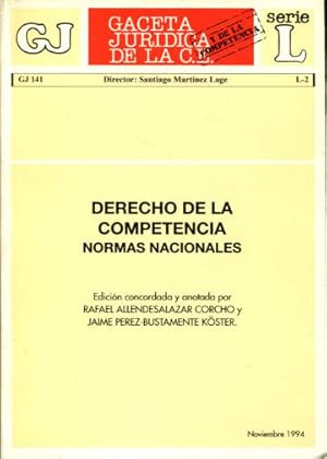 Seller image for DERECHO DE LA COMPETENCIA. NORMAS NACIONALES. for sale by Libros Ambig