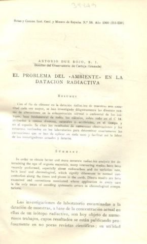 EL PROBLEMA DEL AMBIENTE EN LA DATACION RADIACTIVA.