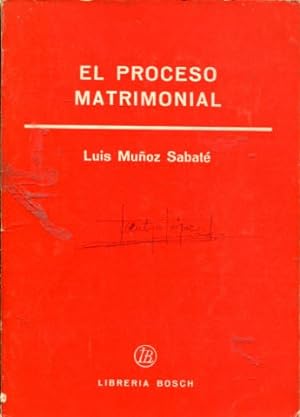 Imagen del vendedor de EL PROCESO MATRIMONIAL. a la venta por Libros Ambig
