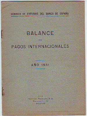 Imagen del vendedor de BALANCE DE PAGOS INTERNACIONALES. AO 1931. a la venta por Libros Ambig