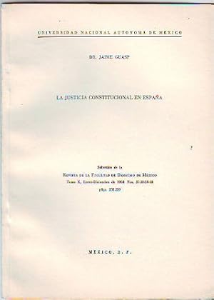 Imagen del vendedor de LA JUSTICIA CONSTITUCIONAL EN ESPAA. a la venta por Libros Ambig