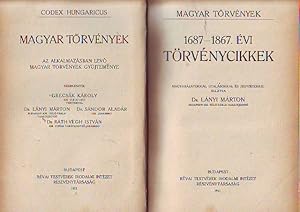 Seller image for CODEX HUNGARICUS-MAGYAR TORVENYEK. AZ ALKALMAZASBAN LLEVO MAGYAR TORVENYEK GYUJTEMENYE. 1687-1867. EVI TORVENYCIKKEK. for sale by Libros Ambig
