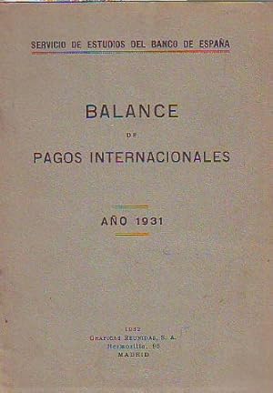 Imagen del vendedor de BALANCE DE PAGOS INTERNACIONALES. AO 1931. a la venta por Libros Ambig