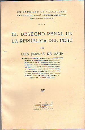 Imagen del vendedor de EL DERECHO PENAL EN LA REPBLICA DEL PER. a la venta por Libros Ambig