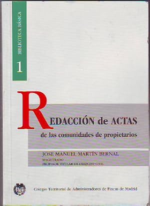 Immagine del venditore per REDACCION DE ACTAS DE LAS COMUNIDADES DE PROPIETARIOS. venduto da Libros Ambig