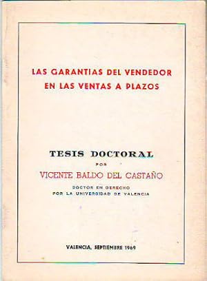 Imagen del vendedor de LAS GARANTIAS DEL VENDEDOR EN LAS VENTAS A PLAZOS. a la venta por Libros Ambig