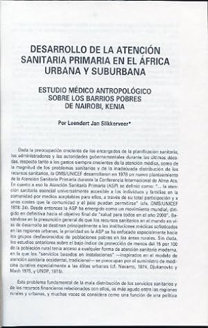 Imagen del vendedor de DESARROLLO DE LA ATENCION SANITARIA PRIMARIA EN EL AFRICA URBANA Y SUBURBANA. ESTUDIO MEDICO ANTROPOLOGICO SOBRE LOS BARRIOS POBRES DE NAIROBI, KENIA. a la venta por Libros Ambig