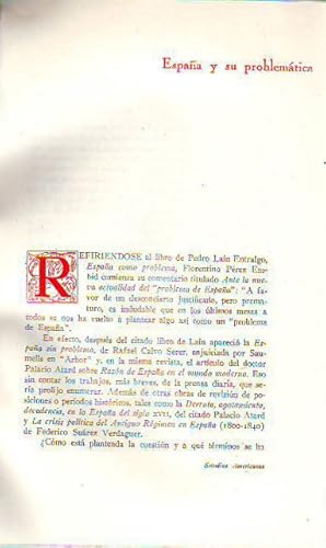 Seller image for ESPAA Y SU PROBLEMTICA. for sale by Libros Ambig