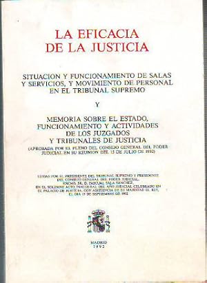 Imagen del vendedor de LA EFICACIA DE LA JUSTICIA. a la venta por Libros Ambig