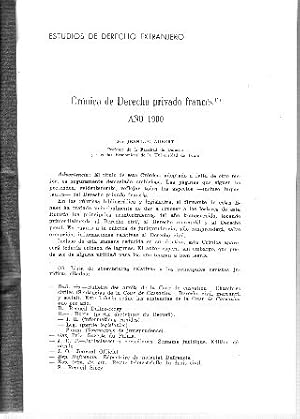 Imagen del vendedor de CRONICA DE DERECHO PRIVADO FRANCES. a la venta por Libros Ambig