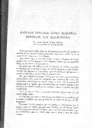 Seller image for ALGUNOS INSECTOS COMO PEQUEOS ENEMIGOS: LOS ALEURODIDOS. for sale by Libros Ambig