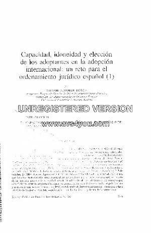 Seller image for CAPACIDAD, IDONEIDAD Y ELECCION DE LOS ADOPTANTES EN LA ADOPCION INTERNACIONAL: UN RETO PARA EL ORDENAMIENTO JURIDICO ESPAOL. I. for sale by Libros Ambig