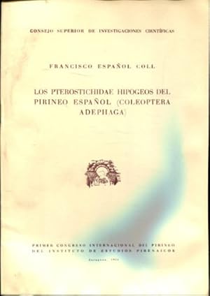 Imagen del vendedor de LOS PTEROSTICHIDAE HIPOGEOS DEL PIRINEO ESPAOL (COLEOPTERA ADEPHAGA). a la venta por Libros Ambig