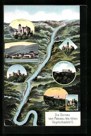 Seller image for Ansichtskarte Linz a.d. Donau, Donau mit Wesenstein, Vichtenstein for sale by Bartko-Reher