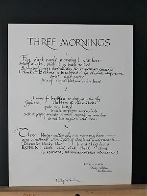 Three Mornings (Signed Broadside)