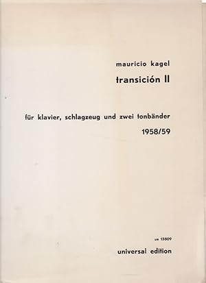 Image du vendeur pour transicin II. fr klavier, schlagzeug und zwei tonbnder 1958/59 - Zeichnung: Heide Schmiedel - ue 13809. mis en vente par Fundus-Online GbR Borkert Schwarz Zerfa