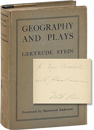 Bild des Verkufers fr Geography and Plays (First Edition, Association Copy, inscribed by the author to George Middleton) zum Verkauf von Royal Books, Inc., ABAA