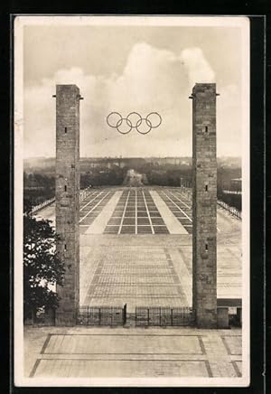 Ansichtskarte Berlin, Blick durch das Osttor auf dem Reichssportfeld, Olympia 1936