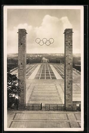 Ansichtskarte Berlin, Blick durch das Osttor auf dem Reichssportfeld, Olympia 1936