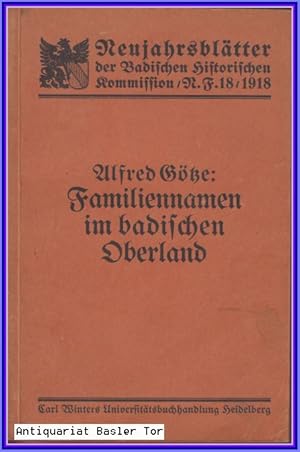 Bild des Verkufers fr Familiennamen im badischen Oberland. zum Verkauf von Antiquariat Basler Tor