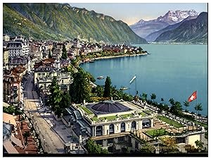 Bild des Verkufers fr Schweiz, Lac Lman, Montreux et la Dent du Midi zum Verkauf von photovintagefrance
