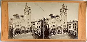 Italie, Gênes, Cathédrale, vintage stereo print, ca.1870