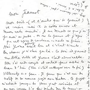 Lettre autographe signée à Jean Marais