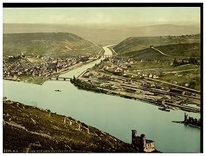 Deutschland, Bingen von der Rossel aus, mit dem Mäuseturm