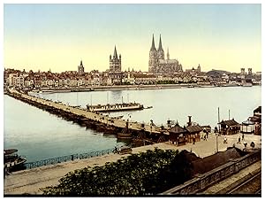 Deutschland, Köln am Rhein, Generalansicht mit Schiffbrücke