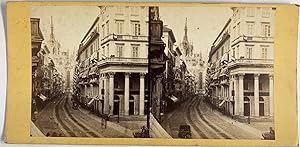 Italie, Milan, Corso Vittorio Emanuele, vintage stereo print, ca.1870