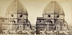 Italie, Florence, Dôme de la Cathédrale, vintage stereo print, ca.1870