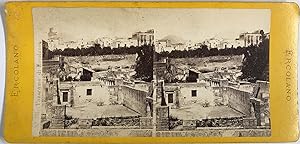 Italie, Pompéi, Panorama, vintage stereo print, ca.1870
