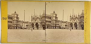 Italie, Venise, Place Saint-Marc, vintage stereo print, ca.1865