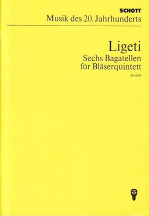 Bild des Verkufers fr Sechs Bagatellen fr Blserquintett (1953). Six Bagatelles for Wind Quintet. (1953). Studien-Partitut. Ed 6409. zum Verkauf von Centralantikvariatet