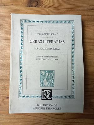 Bild des Verkufers fr Obras literarias. Publicadas e inditas zum Verkauf von Vrtigo Libros