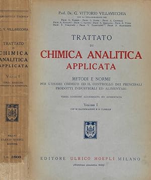 Bild des Verkufers fr Trattato di chimica analitica applicata Vol. I Metodi e norme per l'esame chimico ed il controllo dei principali prodotti industriali ed alimentari zum Verkauf von Biblioteca di Babele