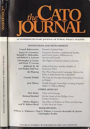 Bild des Verkufers fr The Cato Journal Vol. 24 n. 3 An interdisciplinary journal of public policy analysis zum Verkauf von Biblioteca di Babele