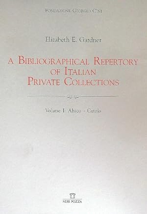 A bibliographical repertory of italian private collections vol. 1 Abaco-Cutolo