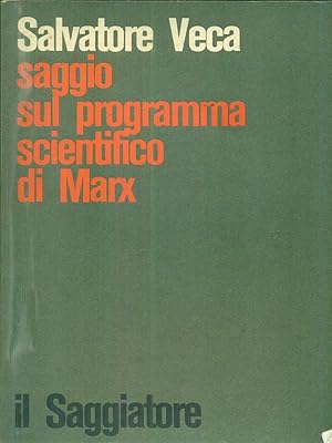 Bild des Verkufers fr Saggio sul programma scientifico di Marx zum Verkauf von Librodifaccia