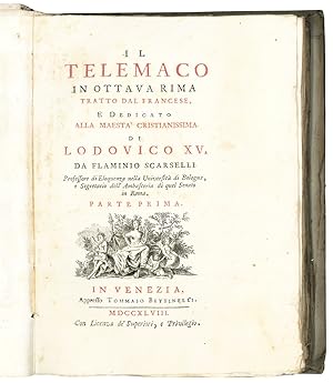 Il Telemaco in ottava rima tratto dal francese, e dedicato alla maestà cristianissima di Lodovico...