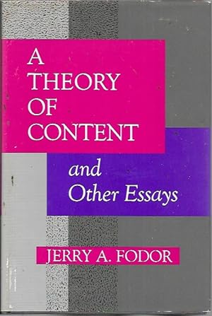 Image du vendeur pour A Theory of Content and Other Essays mis en vente par Bookfeathers, LLC