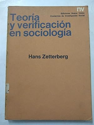 Bild des Verkufers fr Teoria y verificacion en sociologia zum Verkauf von Libros nicos