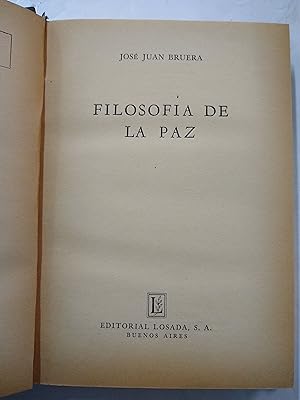 Seller image for Filosofia de la paz for sale by Libros nicos