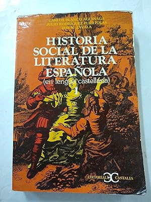 Imagen del vendedor de Historia social de la literatura espaola. En lengua castellana I a la venta por Libros nicos